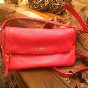 Kate spade red leather shoulder bag